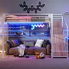 Merax Lit mezzanine 140x200 cm avec armoire et éclairage Voir les images du produit 2