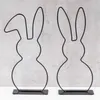 2er Set Aufsteller Hase Metall H30cm Schwarz Osterdeko Produktbild-Vorschau 3