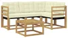 vidaXL Outdoor-Sofagarnitur mit Kissen 5 pcs Weiß und Creme Produktbild-Vorschau 1
