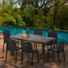 Polyrattan Tisch Rechteckig mit 6 Bunten Stühlen 150x90 Produktbild-Vorschau 2