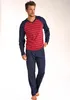LE JOGGER Pyjama 4 -teilig grau-meliert, rot Größe 52/54 Produktbild-Vorschau 2