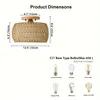 Product dimensions and bulb types for a rattan ceiling light. Produktbild-Vorschau