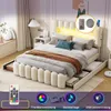 Merax Polsterbett 160x200cm, mit LED, USB und Stereoanlage, Produktbild-Vorschau 6