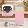 Thermos en acier inoxydable 304 de 480 ml, avec cuillère, Voir les images du produit 8