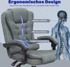 A close-up of an ergonomic office chair with diagrams highlighting its support features. Produktbild-Vorschau