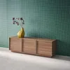 sweeek - TV-Möbel Holzdekor 3 Türen 140 cm - Nussbaumfarben Produktbild-Vorschau 5