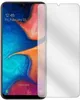 A screen protector is shown placed over a smartphone screen. Produktbild-Vorschau