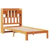 Massivholzbett mit Regal ohne Matratze Wachsbraun 100x200 Produktbild-Vorschau 3