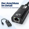 USB-C LAN Adapter Gigabit – USB C auf Ethernet RJ45 Produktbild-Vorschau 4