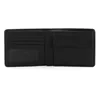 An open black leather wallet is shown against a white background. Produktbild-Vorschau
