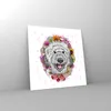 Bilder auf glas - Hund Blumen Kinder exotische - 30x30cm - Produktbild-Vorschau 4