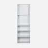 A tall, white, five-shelf bookcase is shown against a plain white background. Produktbild-Vorschau