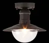 A dark brown outdoor ceiling light with a clear glass globe is shown against a black background. Anteprima dell’immagine prodotto