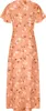 ASKSA Damen Sommerkleid Blumendruck Lang Ruesche Kurzarm V Produktbild-Vorschau 2