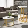 Couchtisch 2er Set mit Metallgestell Ø(80+60)cm Rund Produktbild-Vorschau 3