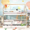 A child's bedroom with a bunk bed and cartoon-themed wallpaper. Náhled obrázku produktu