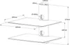 A technical drawing of a two-tiered shelf unit with dimensions indicated. Produktbild-Vorschau