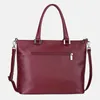 TORA - Borsa shopper in pelle rosso borgogna Anteprima dell’immagine prodotto 3