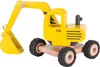 goki Bagger gelb Holz Gummmireifen 20x18x26cm Produktbild-Vorschau 1
