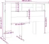 vidaXL Kopfteil mit Ablagen Grau Sonoma 160x18,5x104,5 cm - Produktbild-Vorschau 7