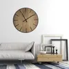 EKO groß wanduhr ohne tickgeräusche Wood Art Schwarz 60cm, Produktbild-Vorschau 1