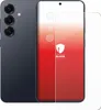 A smartphone and a screen protector are shown side-by-side against a white background. Produktbild-Vorschau