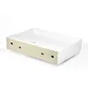 A white rectangular ceramic sink with a beige base, shown from a diagonal angle against a white background. Produktbild-Vorschau