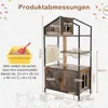 A diagram showing the dimensions of a cat tree with a litter box enclosure. Podgląd zdjęcia produktu