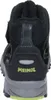 The back view of a single black and gray children's boot. Produktbild-Vorschau