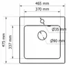 Granitspüle Sole Einbauspüle Küchenspüle Schwarz 46,5 x Produktbild-Vorschau 7