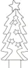 A wireframe outline of a Christmas tree with stars inside. Podgląd zdjęcia produktu