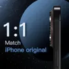 A close-up side view of a smartphone, with text overlay indicating it's a 1:1 match to an original iPhone. Produktbild-Vorschau