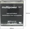 Multipower MP5,4-12 / 12V 5,4Ah batteria al piombo AGM Anteprima dell’immagine prodotto 3