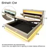 A diagram of a bed with dimensions and lighting features. Produktbild-Vorschau