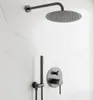 A modern bathroom shower set mounted on a marble-tiled wall. Náhled obrázku produktu