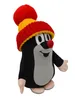 Krtek s červeno-žltou čapicou, plyšový, 15 cm, na kartičke Náhľad obrázku produktu 3