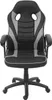 A black and gray office chair with a racing-inspired design, shown from the front. Podgląd zdjęcia produktu