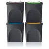 Four stacked recycling bins with different colored lids. Anteprima dell’immagine prodotto