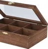 Bellatio Dekorationen Teedose - 6 Facher - braun - Holz - Produktbild-Vorschau 2