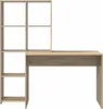 A desk with an attached shelving unit, shown against a white background. Anteprima dell’immagine prodotto