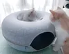 Katzenhöhle, Katzenbett flauschig, Katzen Donut Tunnel, Produktbild-Vorschau 5