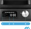 Close-up of the control panel of a waffle maker, showing the LCD display and a control dial. Náhľad obrázku produktu