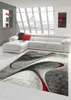 Tapis moderne tapis salon designer tapis en gris rouge Voir les images du produit 1