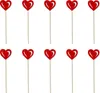 Holz Blumen-Stecker Herz rot 10 Stück 7 x 35cm Dekostecker Produktbild-Vorschau 1