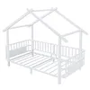 Merax Hausbett aus Metall 90x200cm, Jugendbett mit Produktbild-Vorschau 9