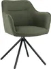 A single green fabric chair with a black metal base, photographed against a white background. Produktbild-Vorschau