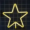 LED Neon Schild Stern Gelb 28.5x28.5cm - Weihnachtsdeko Produktbild-Vorschau 3