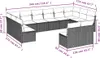 vidaXL 12-tlg. Garten-Sofagarnitur mit Kissen Grau Poly Produktbild-Vorschau 3