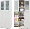 KOMFOTTEU Armadio alto a vetrina in legno, mobile da cucina Anteprima dell’immagine prodotto 1
