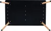 The underside of a black rectangular table with four wooden legs attached. Voir les images du produit